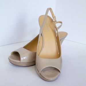 Nine West Beige Slingback Heels Size 10